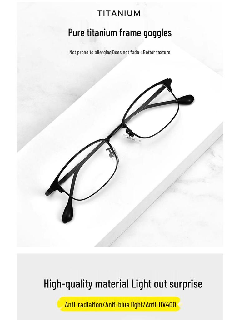 Ultra-lightweight Semi-Titanium Browline Square Eyeglass Frame for Business Fashion JP022