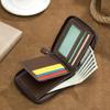 Men'S Wallet Short  New Vintage Casual Trifold Zipper Bag Youth Student Buckle Waist Chain Zero Wallet For Dad'S Birthday Gift