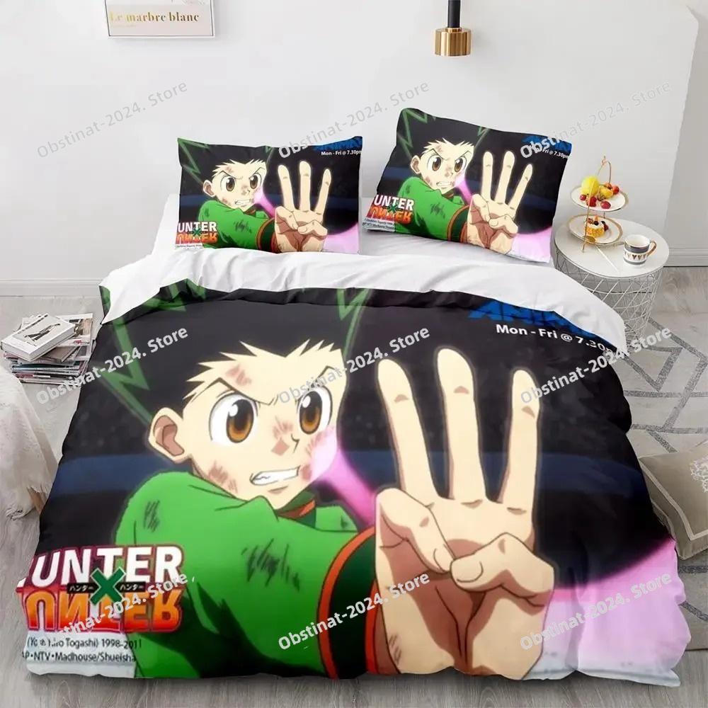 HUNTER×HUNTER Bedding Set Printed Bed Set Duvet Cover Sheet Pillowcase Bed Soft Quilt Cover Full Queen King Size 3D Print Anime