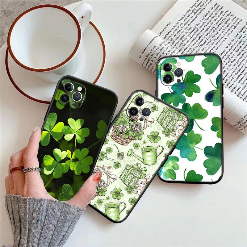 Fresh Clover Full Print Phone Case for iPhone 17 16 15 14 13 12 11 Series Pro Max Plus Double Layer Protection