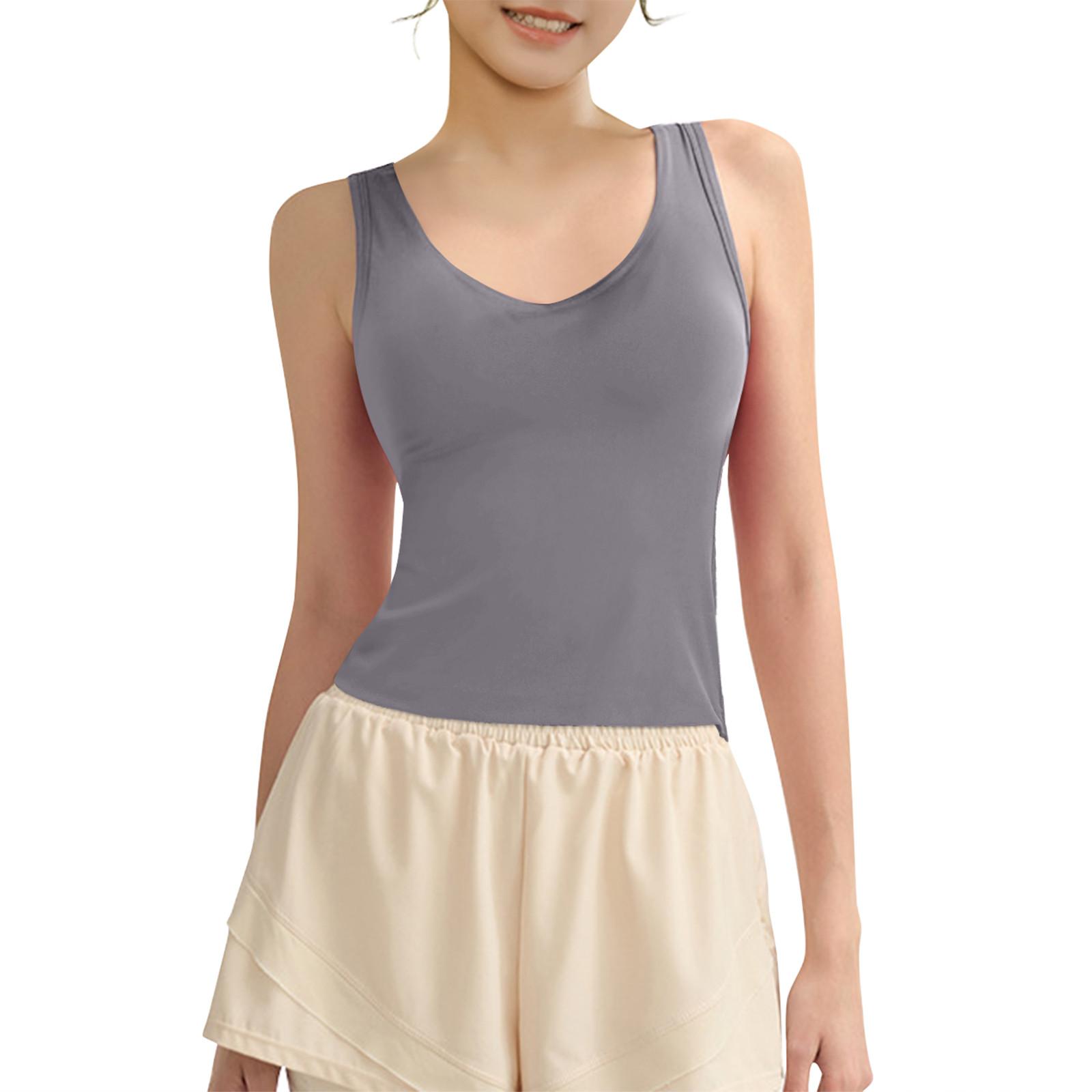 

Молодых девушек однотонный цвет чашечки йога нижняя рубашка спортивное нижнее белье жилет L