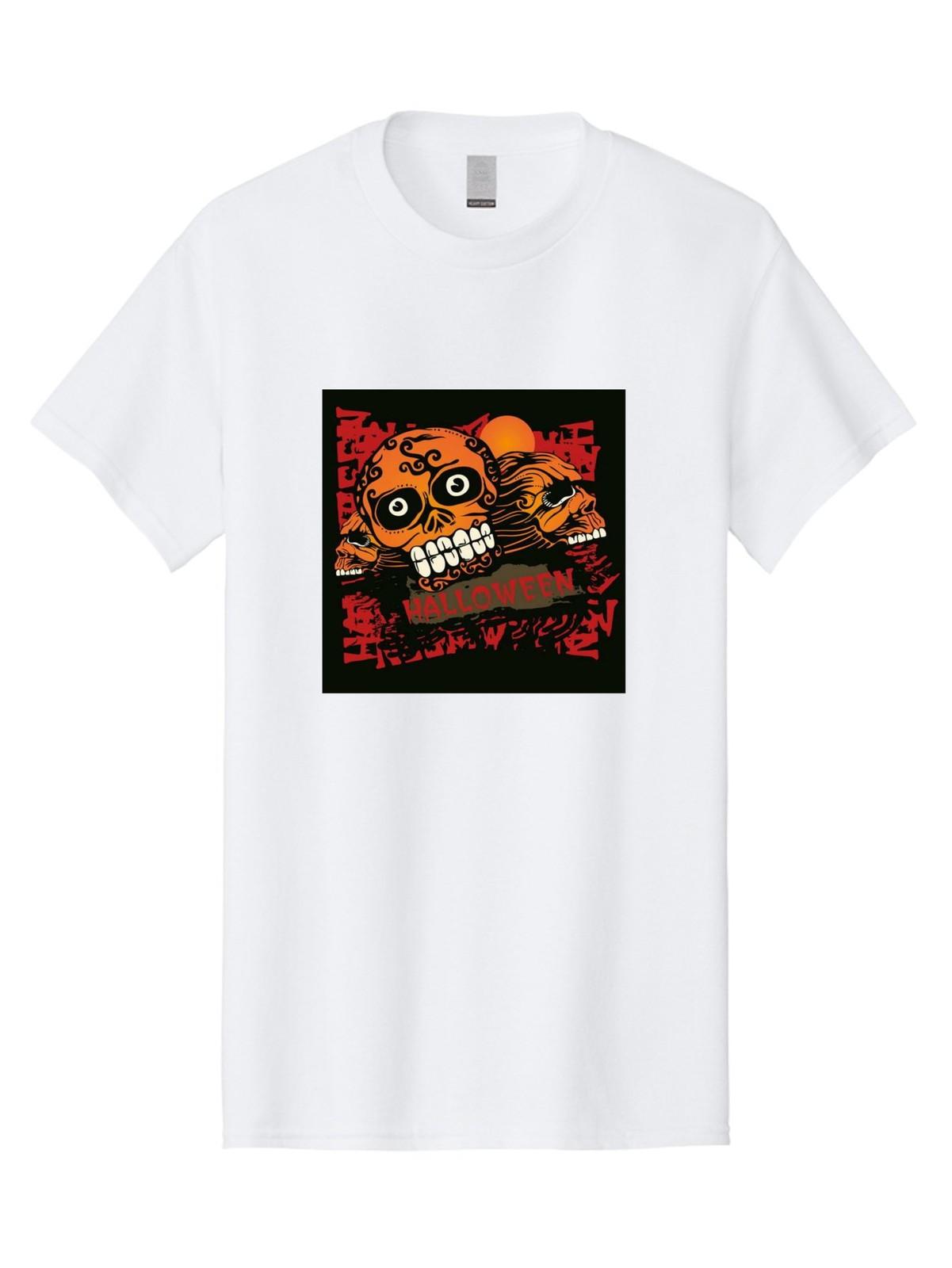 Halloween Skulls Mens Graphic Tee, 100% Cotton, Casual Summer Wear S разноцветный