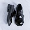 Fashion Fashion Men Casual Leather Derby Shoes Italian Thick Sole Big Toe Trendy Patent Leather Shoes Lace-up Thick Bottom Oxford Shoes