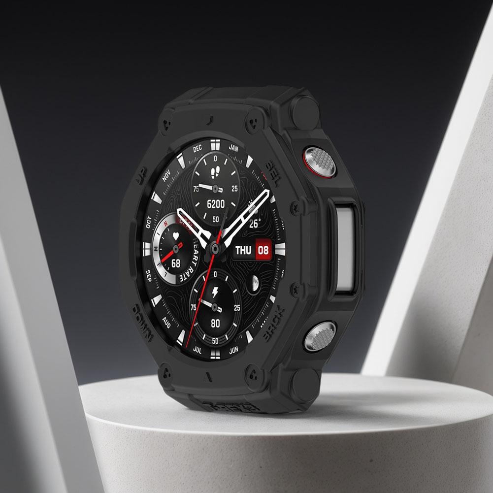 TPU Hollow Case Anti-Scratch TPU Half Cover Soft Case Cover Protective Cover Shell for Amazfit T-REX3 Smart Watch Accessories