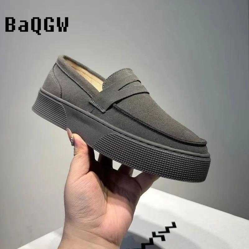 Designer Solid Slip on Man Sneakers 2024 New Casual Comfortable Sneakers Platform Men's Running Shoes Lazy Loafers Men Shoes