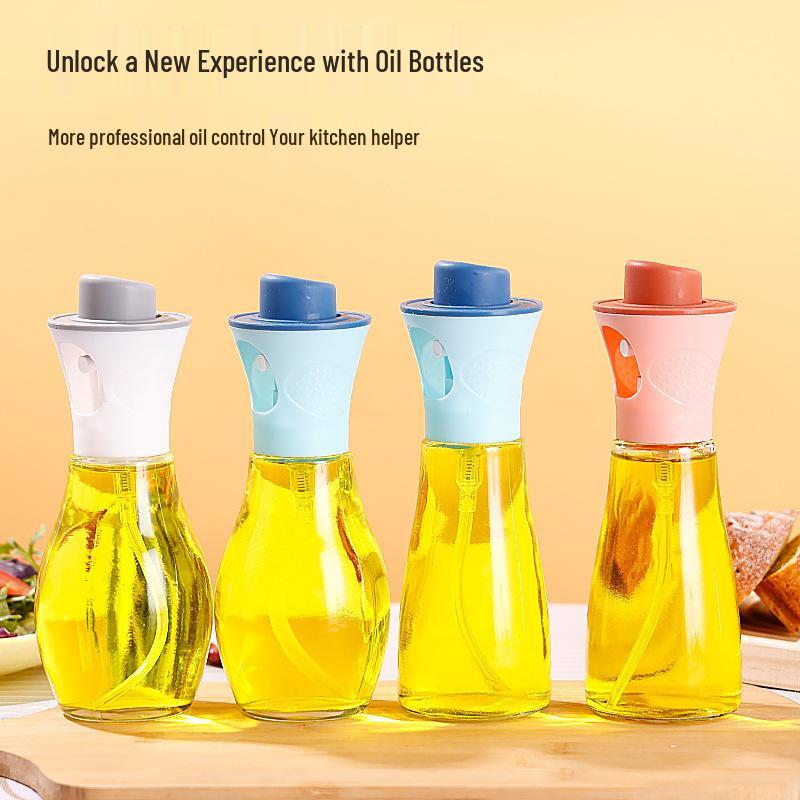 Universal Glass Oil Spray Bottle: Dustproof, Large Caliber, Uniform Seasoning Dispenser