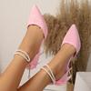 Fashion High Heels Women Spring and Autumn New Pearl Foot Loop Lace-up Pointed Toe Light Mouth Sexy Stiletto Sandals