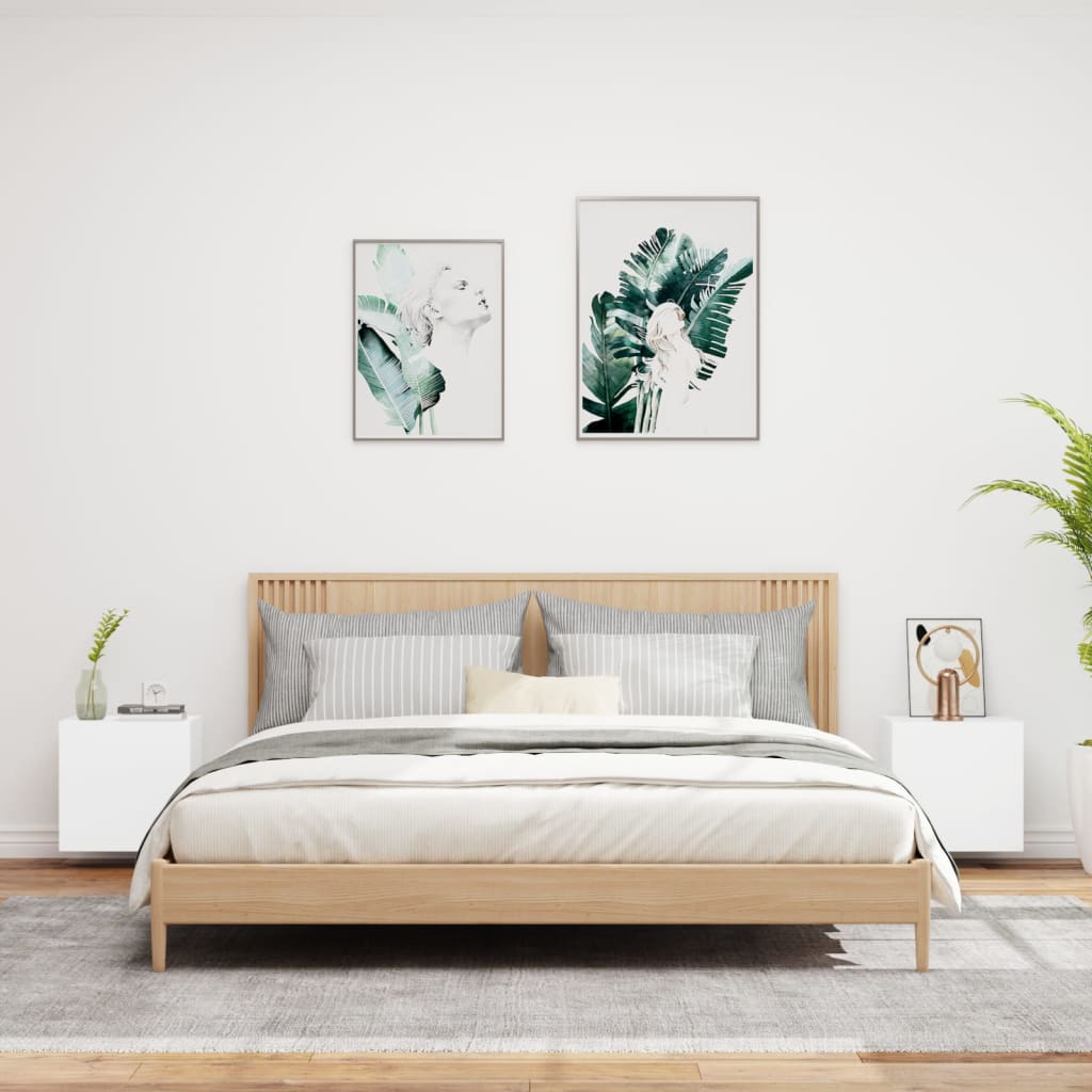 Vidaxl Ścienne Szafki Tv, 2 Szt., Białe, 40,5X30X40 Cm