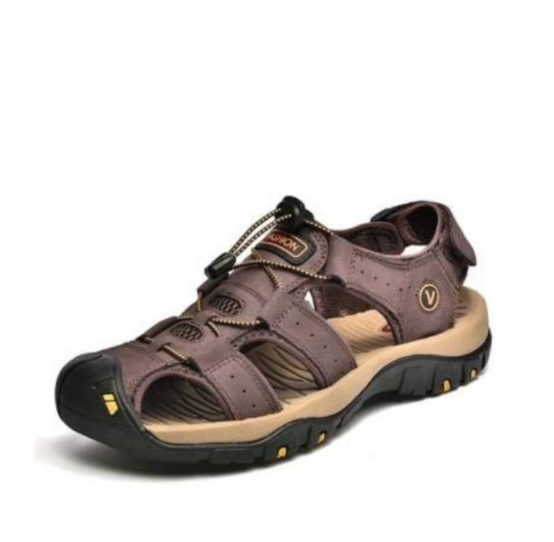 Sandals Men's Large-Size Shoes Summer Casual Shoes Korean Style Trendy Versatile Soft Sole Men's Baotou Beach Shoes Breathable