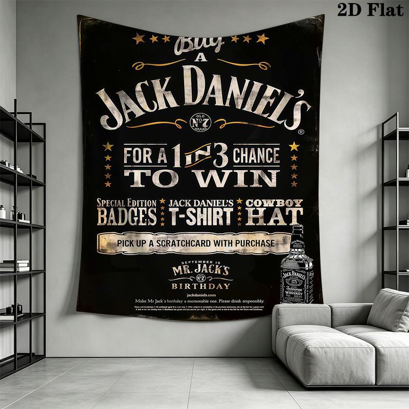 Jack Daniel'S Timeless Tennessee Whiskey Tapestry Fashion Print Wallmounted Christmas Gift Background Wall Hanging Cloth Soft