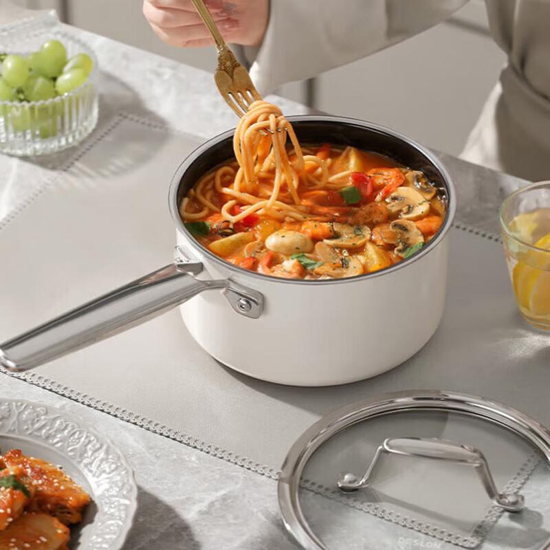 DESLON 18cm Enamel Stainless Steel Milk Pot