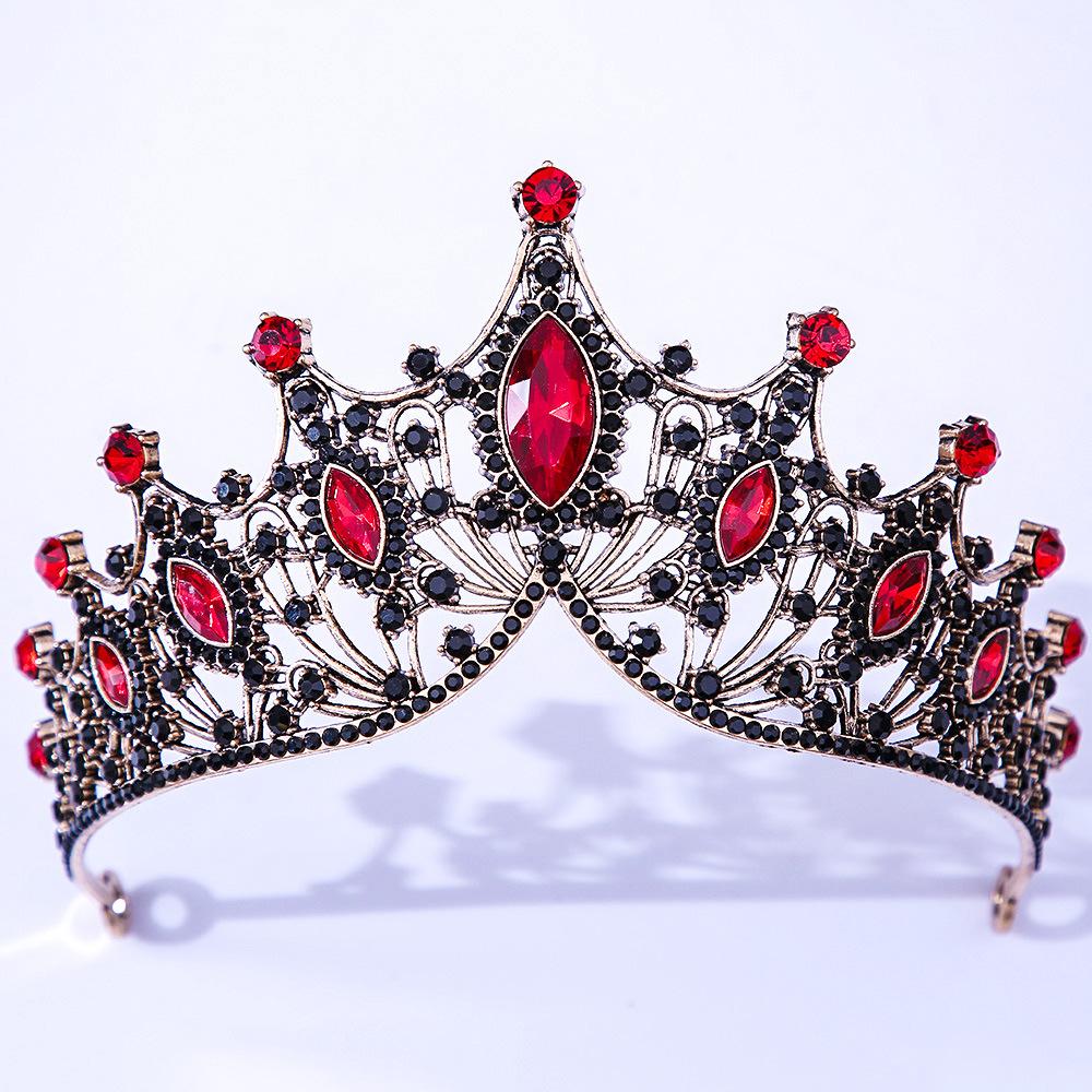 DIEZI Baroque Bling Purple Crystal Tiara For Women Girls Party Birthday Queen Bridal Bride Crown Hair Dress Jewelry Accessories