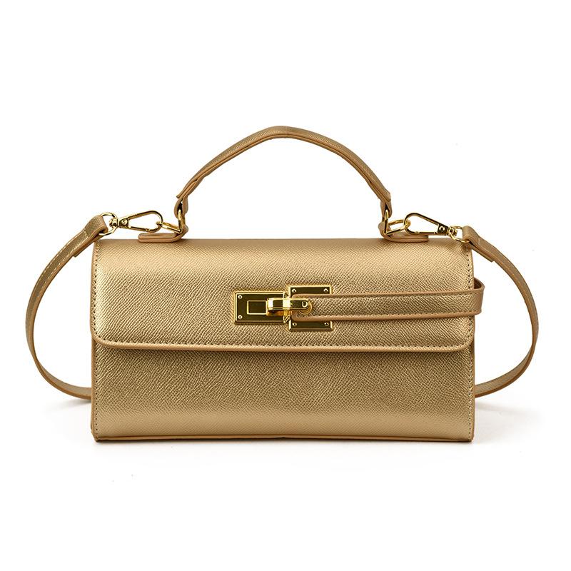 Women's Brand Luxury Lock Bag Retro Trendy Crossbody Bag Large Capacity Square Handbag Flip-top Commuter Bag Casual Shoulder Bag