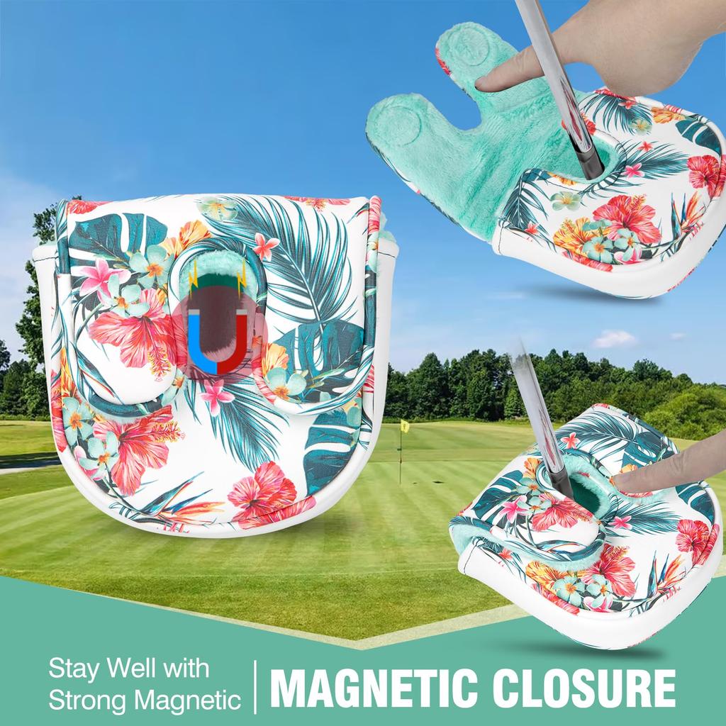 Golf Putter Cover DF3 Mallet Putter Head Cover Magnetic Closure