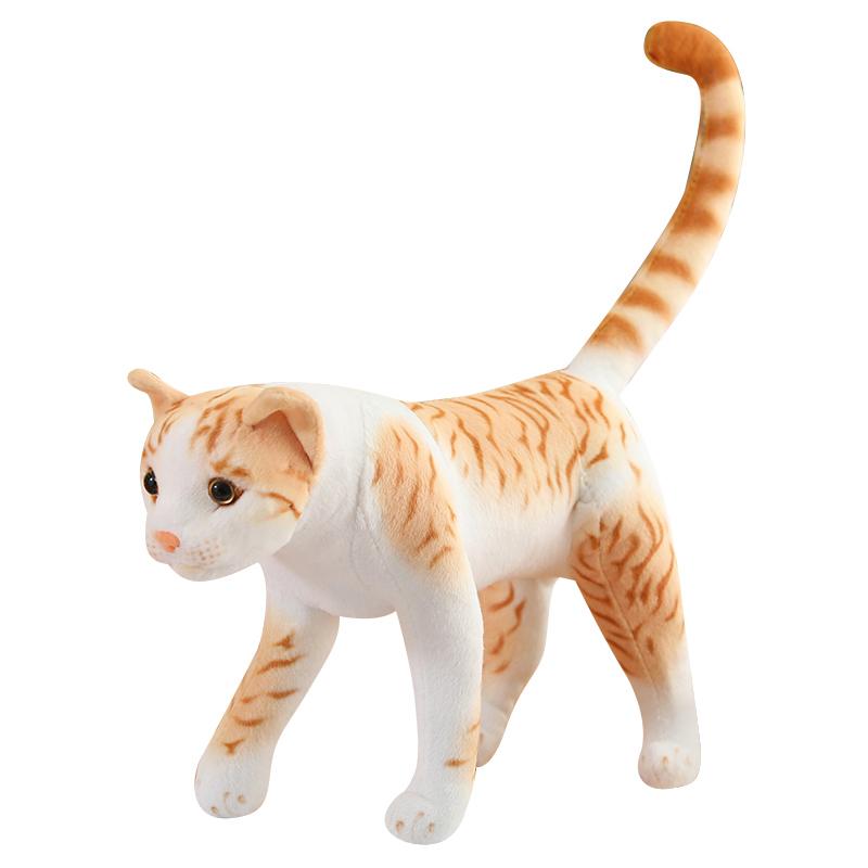 1Pc 35CM Simulation Pet Cat Plush Toys Internal Bracket Animal Dolls Stuffed Soft Orange Cat Grey Cat Rural Cat Toy