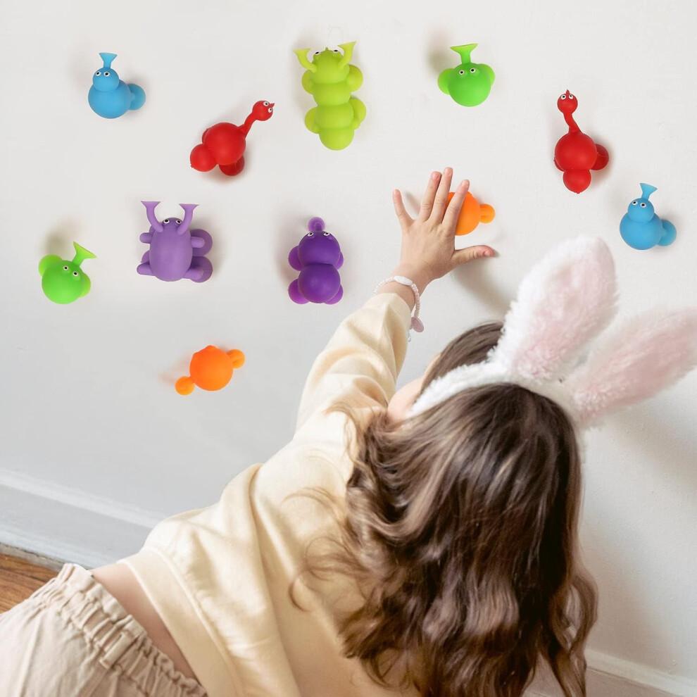 Brightly Colored Travel Bath Toys, Safe Suction Toys For 3 Years And Up, Dishwasher Safe Montessori Sensory Toys, Stress Relief Suction Bath Toys