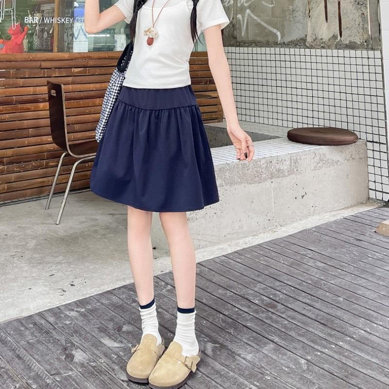 Rock Damen Sommer neuer Begriff Rock Fünf-Punkt-Rock Hohe Taille Dünn College-Stil Tragen Kurzer Rock