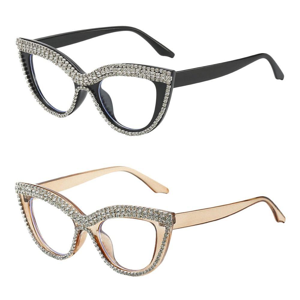 Portable Rhinestone Reading Glasses Eye Protection Vintage Hyperopia Glasses Luxury Ultralight Presbyopia Eyeglasses Office