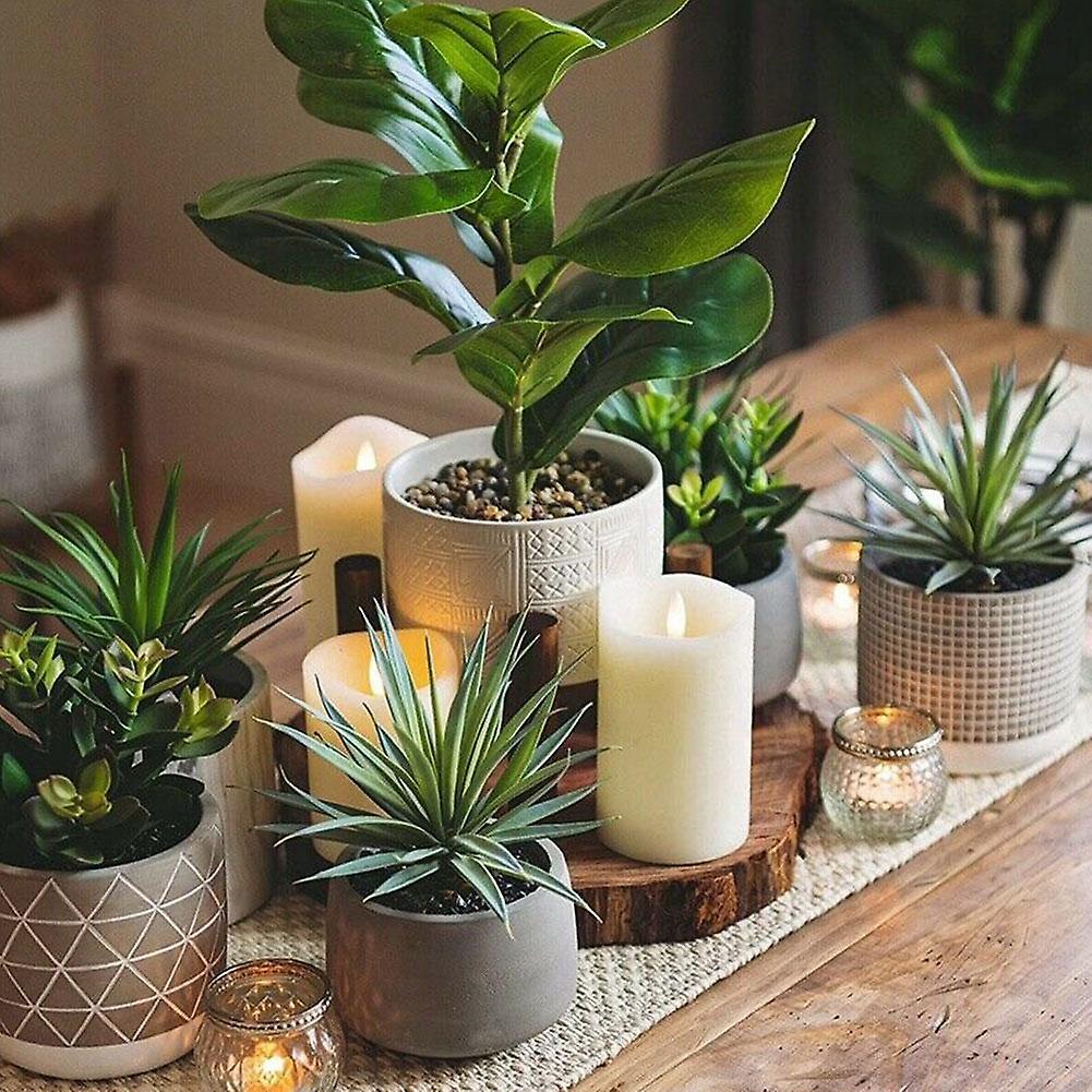 Artificial Fig Violin Leaf Faux Plants Green Shrub Outdoor
