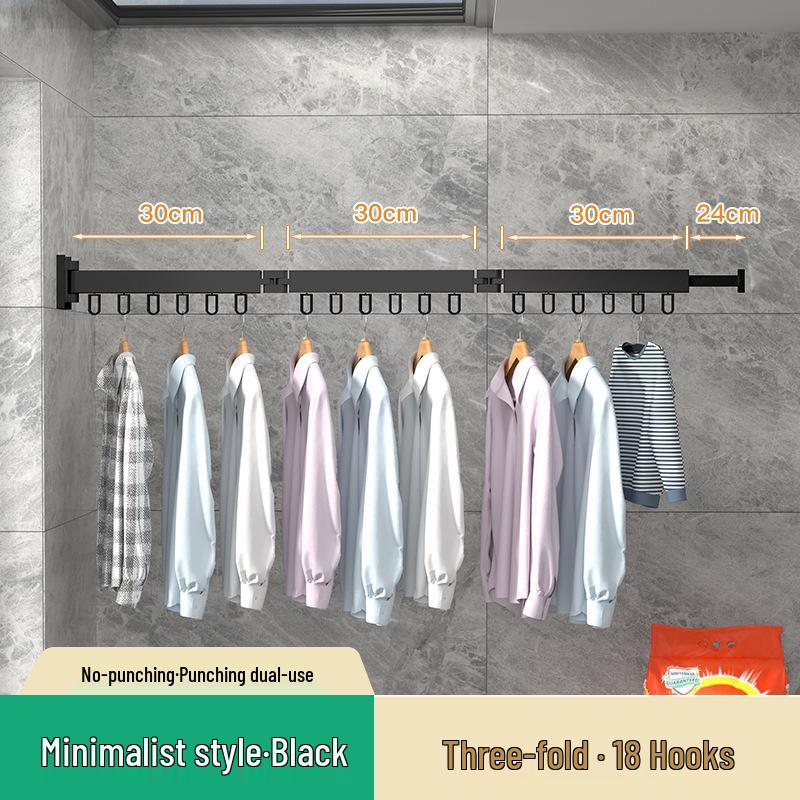 Retractable Folding Indoor Clothes Drying Rack for Balcony and Bathroom