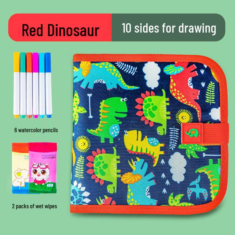 Portable Children's Folding Blackboard: Reusable Chalk Drawing Board and Erasable Graffiti Book for Home.