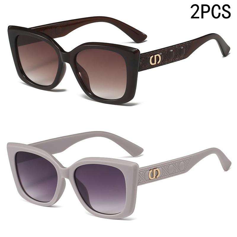 1/2/6PCS New Women Sunglasses High-end Square Driving Anti-UV Internet Celebrity Hottest 3204