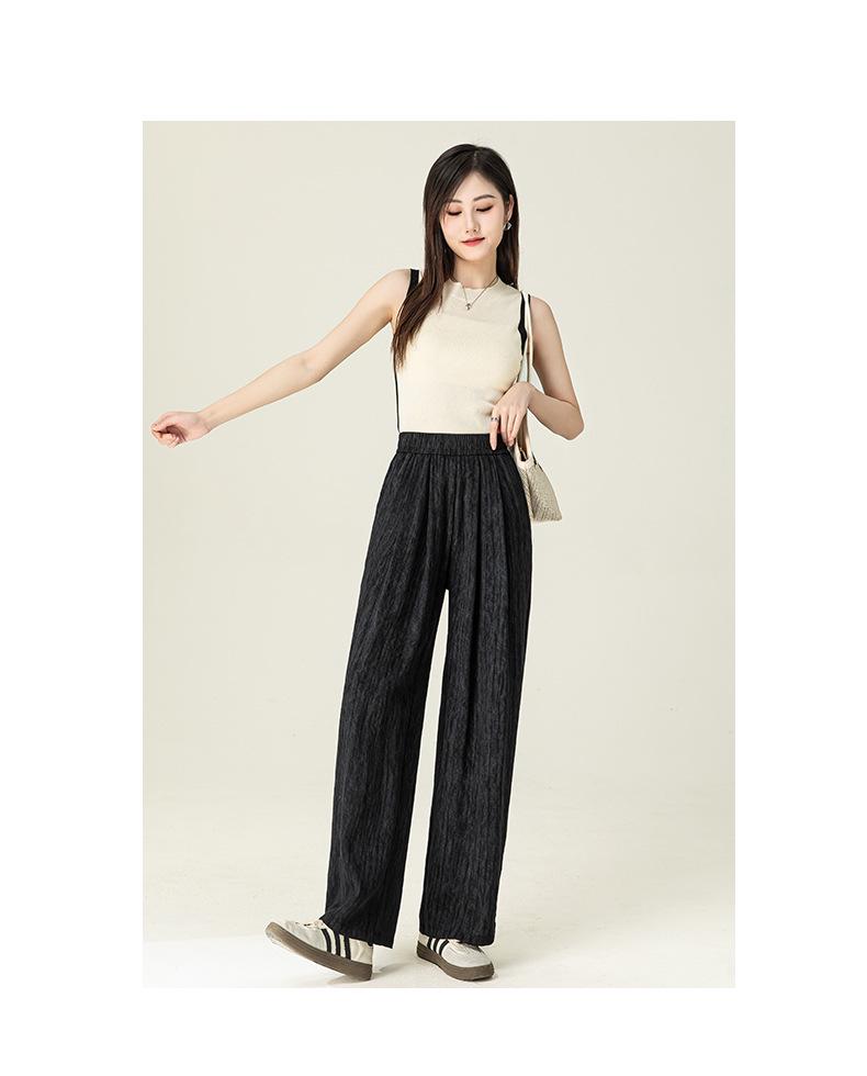 Women’s Summer Tie-Dye High-Waisted Wide-Leg Pants with Elastic Drawstring