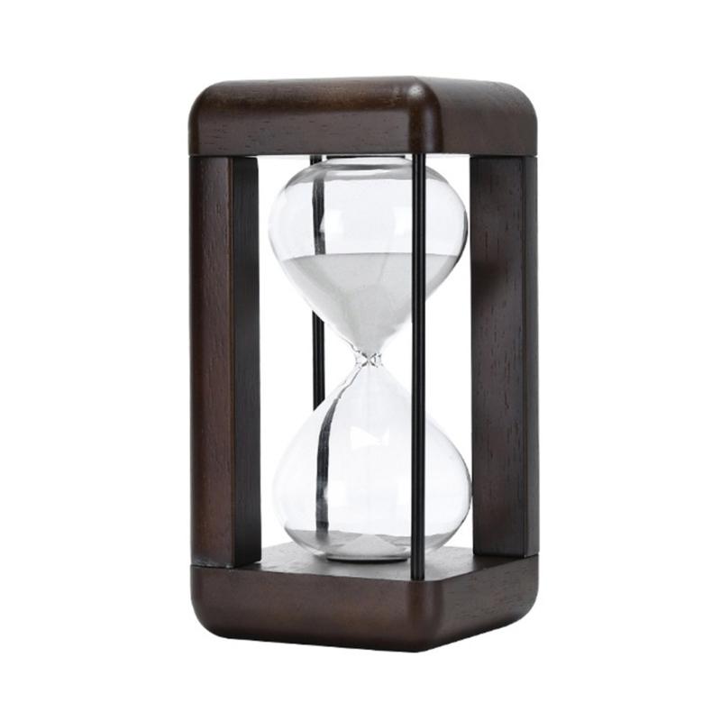 Elegant 30/60Minute Walnut Hourglass Timer Decorative 30/60Minute Sand Timer Decoration for Weddings and Home Interior