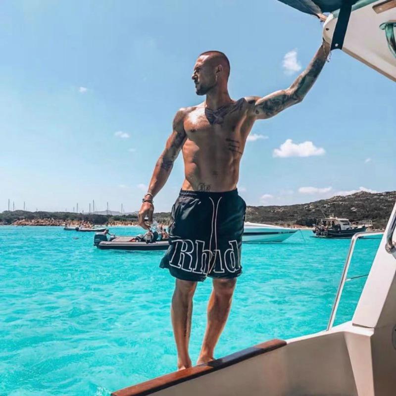 RHUDE Retro Marlboro Patchwork Striped Men's Five-Point Sports Shorts