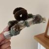 Retro Plush Clip, Bow Tie Women's High-end Temperament High Hair Volume Hair Accessory Clip At the Back of the Head