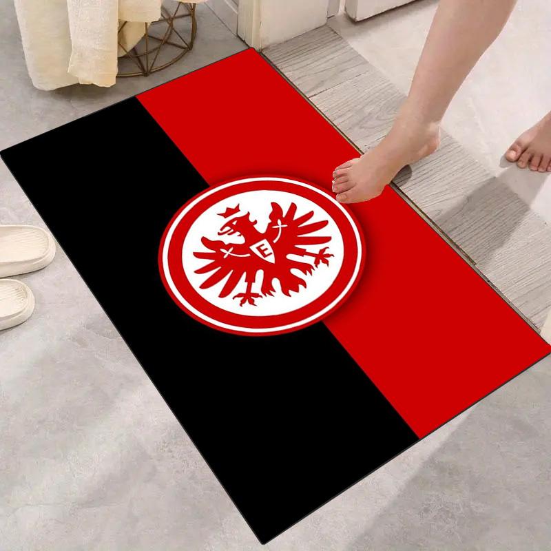 Eintracht Frankfurt Half Red Black Eagle Logo Rug, Non Slip Floor Mat for Living Room Bedroom Home Decor
