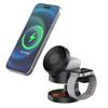 Portable Foldable Bedside Magnetic Wireless Charging Station Including Night Light and Stand for Smartphones Smartwatches Earbud