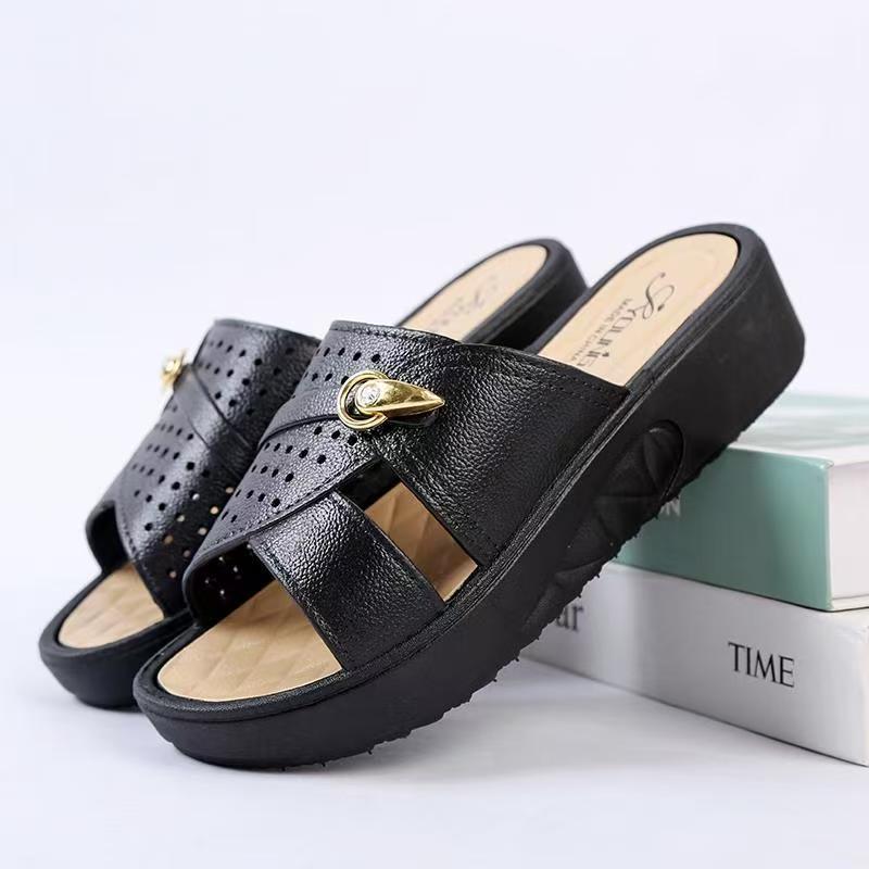 

Женские летние новые шлепанцы с открытым носом на плоской подошве, толстая подошва, нескользящие, легкие, домашние шлепанцы, уличные водонепроницаемые шлепанцы-сандалии 36 чёрный