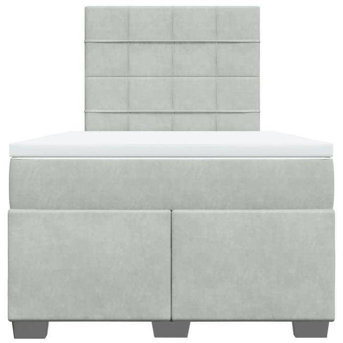 Maison Exclusive - Sommier à lattes de lit et matelas Gris clair 120x200cm Velours