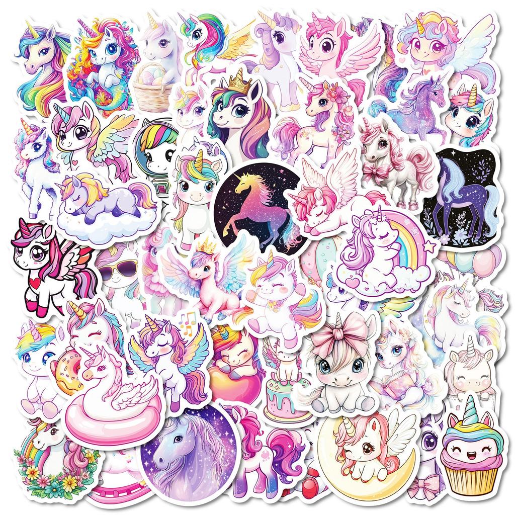 50 Unicorn Graffiti Stickers Luggage Water Cup Computer Laptop Waterproof Stickers Handbook Decoration