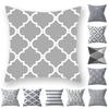 Sliver Grey Style Geometry Decorative Pillowcases Throw Pillow Case Striped Pillowcase Cushion Cover Home Decor Pillows 18Inch
