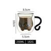 250ml Cartoon Cat Double Wall Glass Cute Coffee Tea Cup Heat-resistant Coffee Mug Handle Espresso Cup For Latte Cappuccino