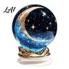 Fairy Tale Home Accessories Moon Star/Fairy Crystal Ball Ornament Decorative Acrylic Sphere for Bedroom Living Romantic Room Decor Desk Decor