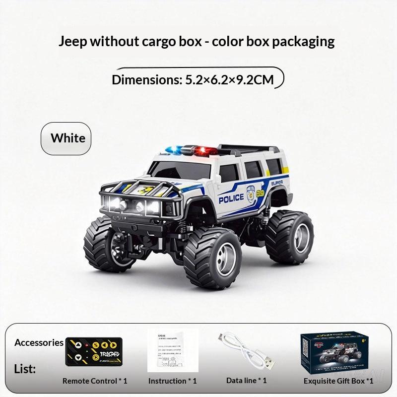 

HG 1:64 Mini RC Racing Car Alloy Body Off-Road Drift Hummer Police Vehicle Electric Toy for Children Boys