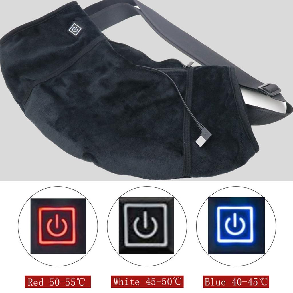 Uppvärmd Handmuff Elektrisk Uppvärmd Handvärmare Pouch med USB-kontakt Rem 3 Temperaturer