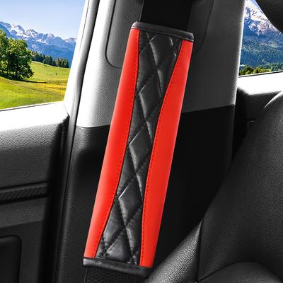 PU Leather Safety Belt Shoulder Cover Seat Belt Accessories Breathable Protection Seat Belt Padding Pad Auto Interior Accessories