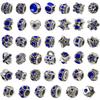 SN130 - Royal Blue Rhinestone Large Hole Beads, Random 10 pcs (28g)