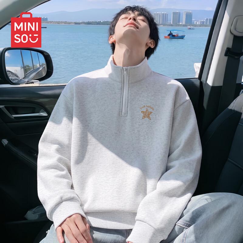 MINISO Men's Half-Zip Loose-Fit Casual Sweatshirt