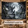 Skull Gothic (397) Theme Wall Tapestry Customized With Name Text Personalized Hanging Tapestry For Bedroom Living Room Decor