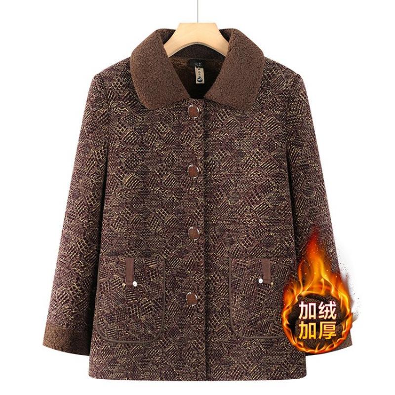 

Coat autumn clothes new autumn tops loose old lady old clothes 5XL [recommended 150-80kg] хаки