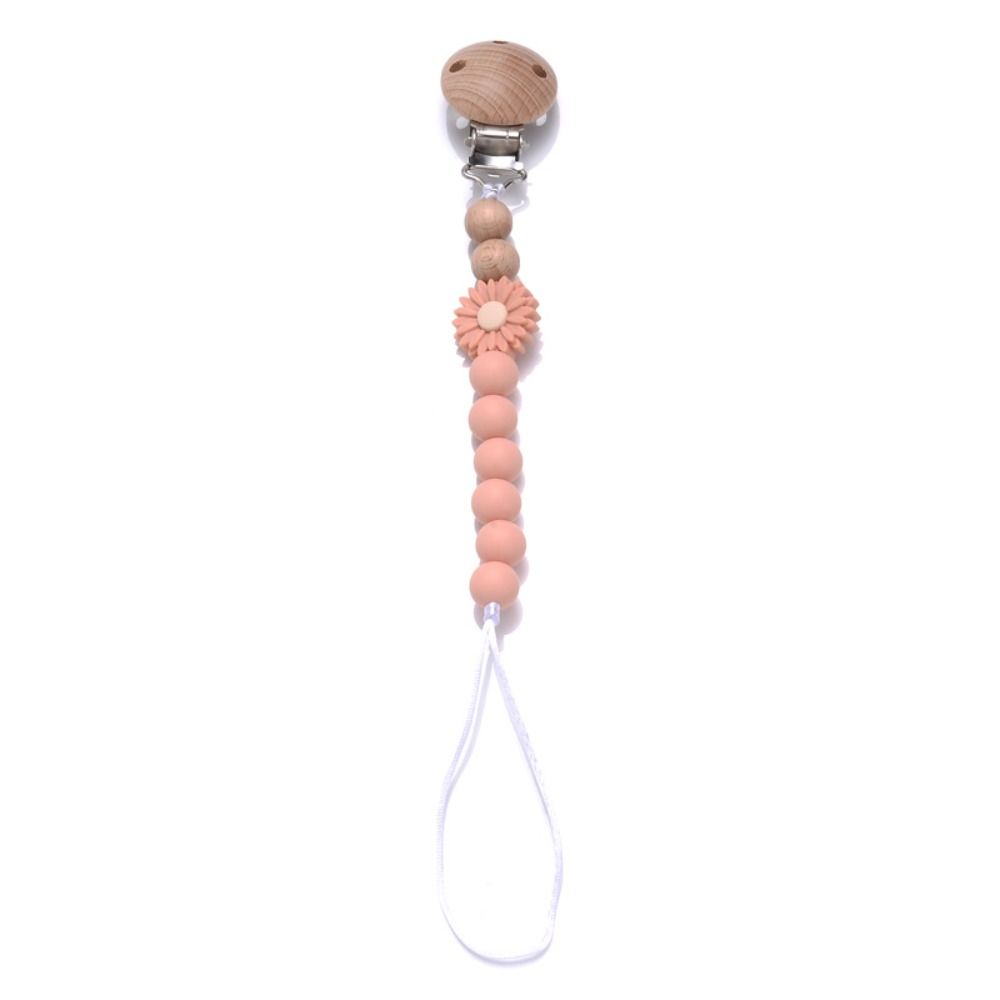 Wood Pacifier Holder Clips Dummy Clips Baby Teething Toys Straps Cute Baby Pacifier Chain  Toddler