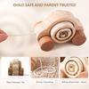 Wooden Trolley Toy Baby Montessori Finger Fine Movement Game Pine Cartoon Bear Trolley Is BPA-Free Babyroom Decoration Kid Gift