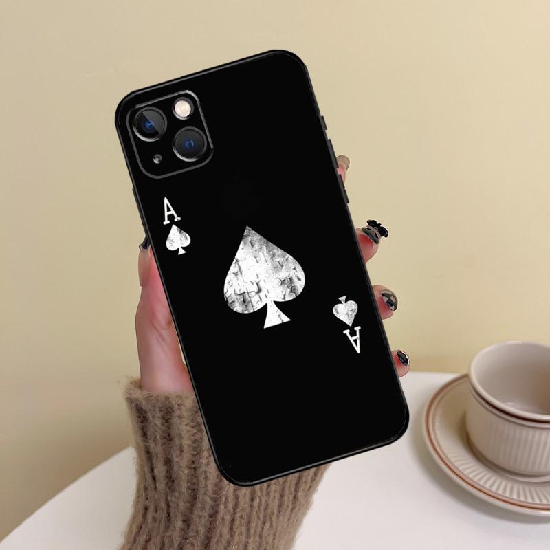 

Ace of Spades Poker Phone Case For iPhone 15 14 Plus 11 12 13 16 Pro Max Mini 7 8 X XR XS Max Cover iPhone 7 8