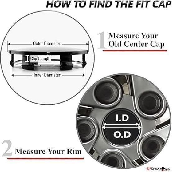 RTrhinotuning 4 PCS 76.2 mm Wheel Center Caps Compatible with 2002-2014 F150 2007-2015 Expedition 2L34-1130, OD: 3 in / 76.2 mm ID: 2.57 in / 65.2 mm