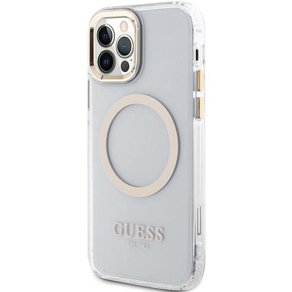 Guess Guhmp12Mhtrmd Iphone 12/12 Pro 6.1 Złoty/Gold Hardcase Metal Outline Magsafe